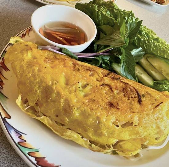 16. Vietnamese Crepe with Shrimp, Pork, & Fresh Vegetables
