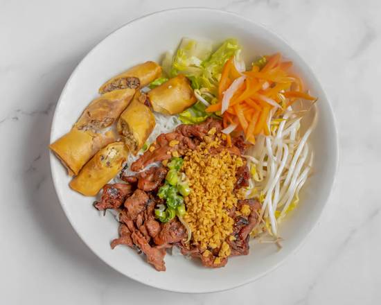 54. Vermicelli with Charbroiled Pork & Spring Rolls