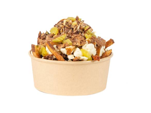 POUTINE AU PORC EFFILOCHÉ