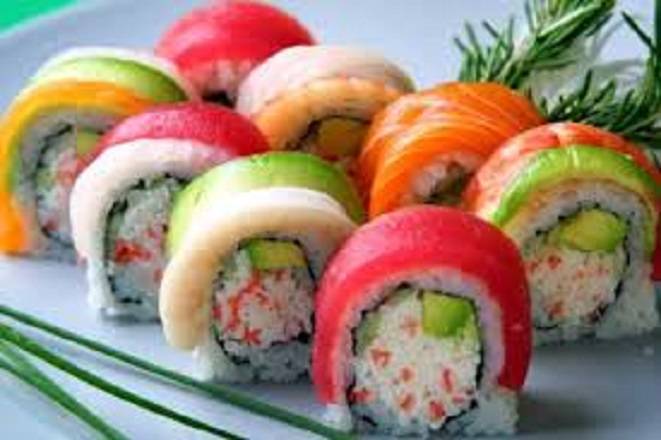 Double Rainbow Roll (8 pcs)