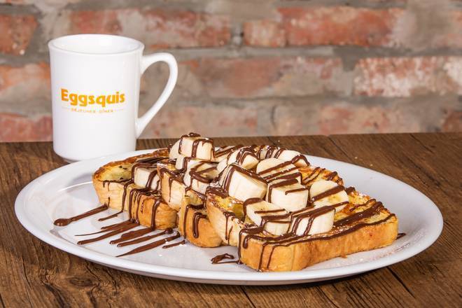 Pain doré Bananes et chocolat noisette /French Toast with  Bananas and Hazelnut Chocolate