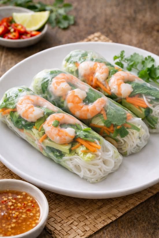 Rouleaux de printemps poulet et crevette
