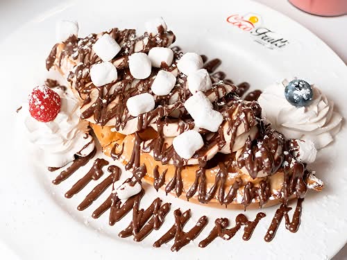 Enfant Gaufre Bananes, Guimauves et Chocolat Noisette fondant