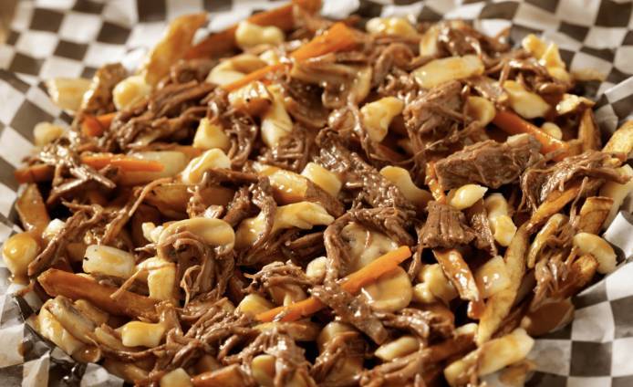 BEEF - Bacon Cheese Burger Poutine - Fries, Cheese, Curds, Poutine, Double Smoked Bacon, Beef, Cheese Sauce, Crispy Onion, Crispy Bacon