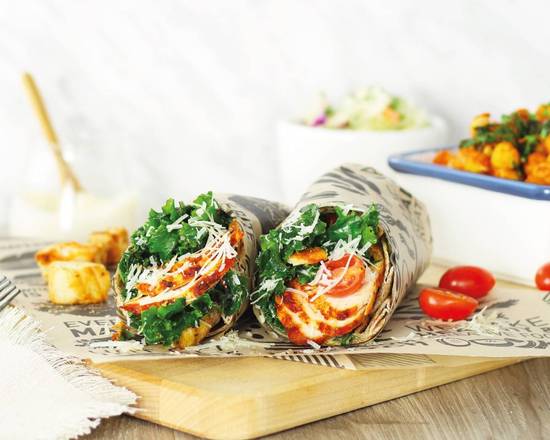 Spicy Chicken Kale Caesar Wrap