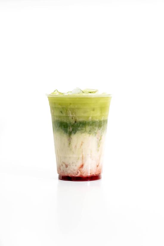 Iced Strawberry Matcha Oat Latte