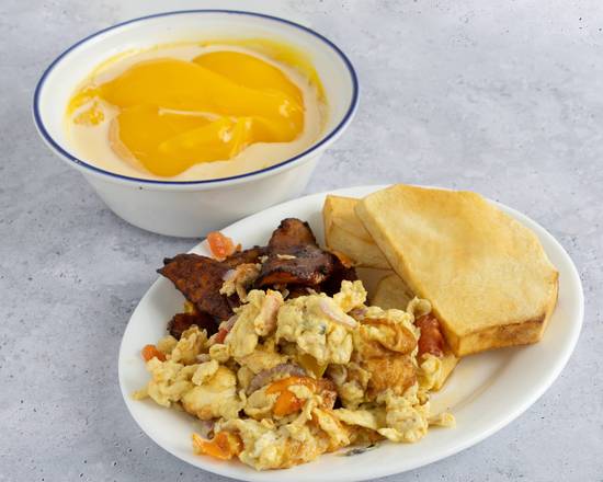 Custard + Fried Plantain + Fried Yam + Fried Egg