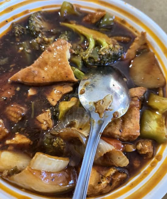 119. Chili Garlic Tofu with Broccoli and Baby Corn