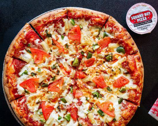 LARGE ROUND Create Your Own Round Pizza Loaded Toppings
