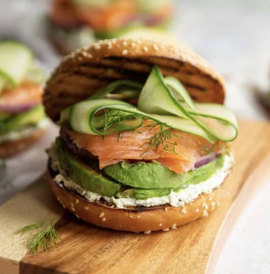 Salmon Bagel Sandwich