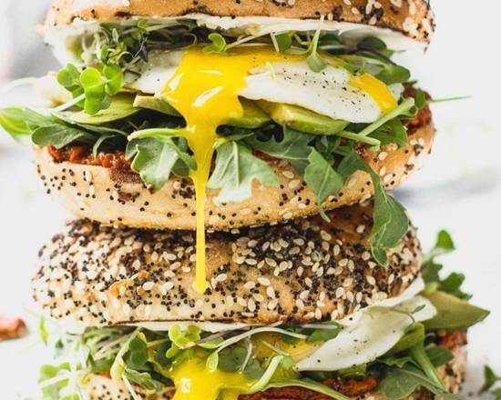 Avocado Bagel Breakfast Sandwich