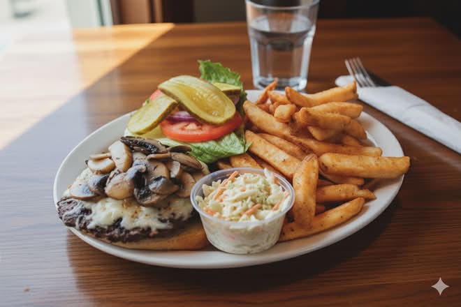 Swiss Mushroom Burger