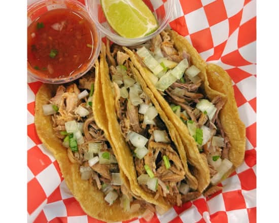 3 Carnitas Tacos + 1 Soda