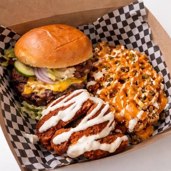 Burger Box #1(Burger,wings,Loaded fries)