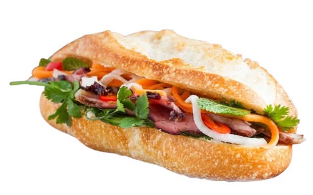 Lemongrass Beef Banh Mi sandwich