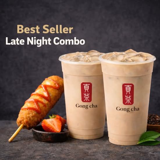 Best Seller Late Night Combo – 2 Milk Teas (M) + Corn Dog