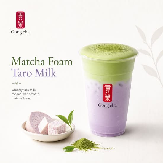 Matcha Foam Taro Milk