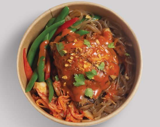 Creamy Gochujang BBQ Chicken Noodles