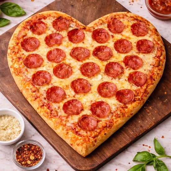 Be Mine Heart-Shaped Pizza 💘 (medium) - 1 Topping