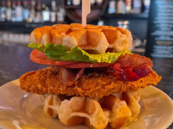Spicy Chicken Waffle Burger