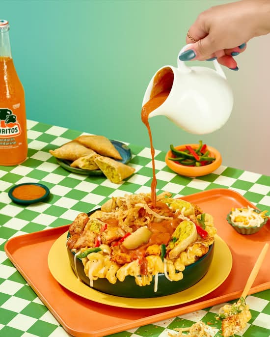 Butter Chicken and Samosa Mac