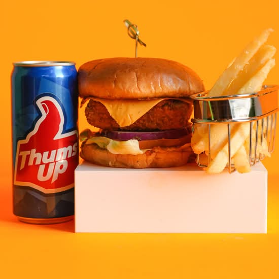 Crispy Paneer Burger Meal