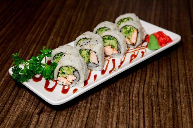Grilled Salmon and Avocado Roll