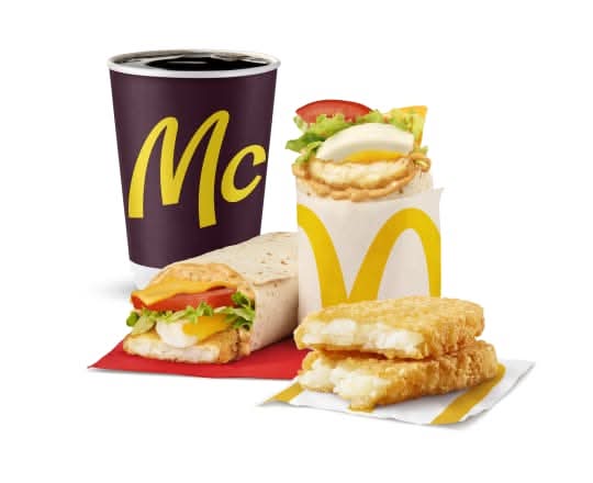 Trio Wrap-déjeuner épicé œuf et patates hachées brunes [790.0 Cal]