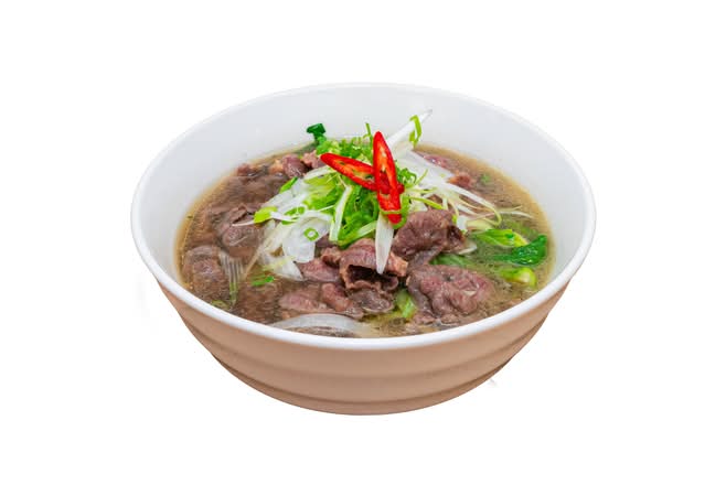 P5 Stir-fried Beef and Green Mustard / Pho Xao Lan