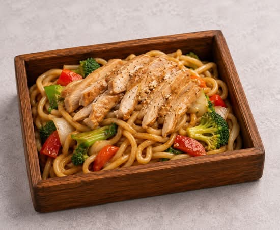 Pan Fried Chicken & Veg Udon