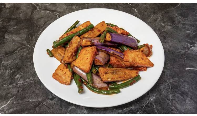 Eggplant Green Bean Stir-Fry BBQ Pork