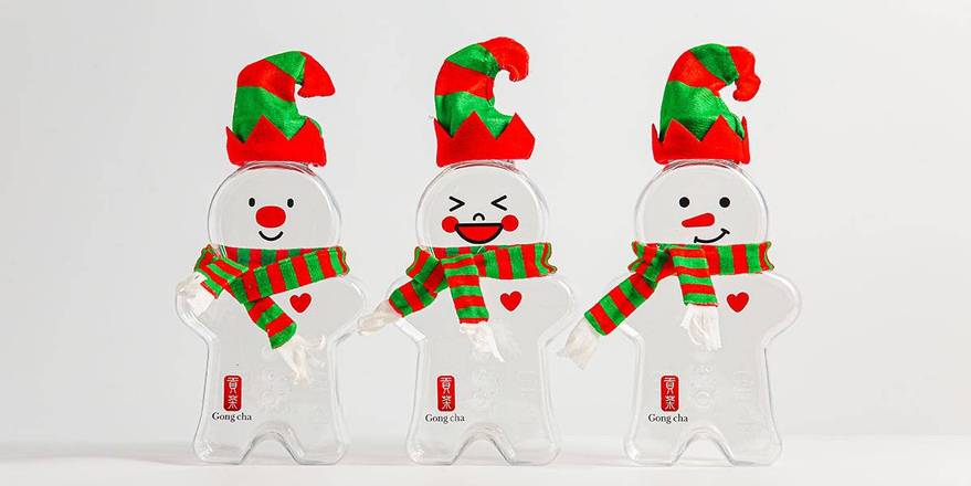 Gong cha Gingerbread Man Bottles