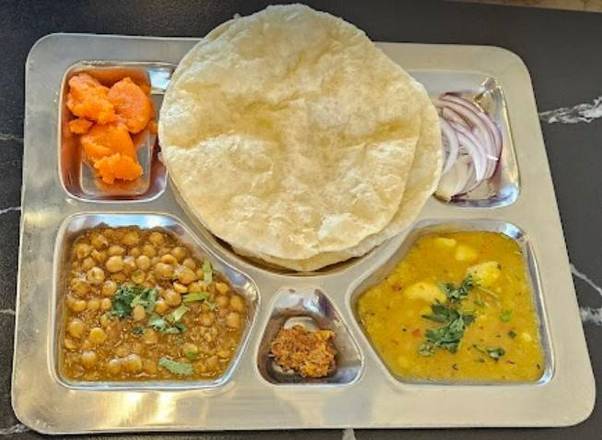 Halwa Puri-Combo - 1 ( 2 Puri ,Channa Salan, Aalo ki Sabzi, Achar and Halwa )