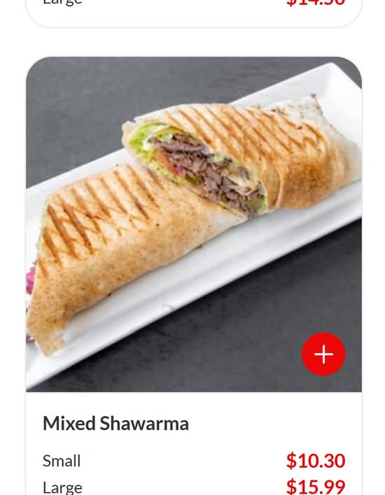 Mixed Shawarma Wrap