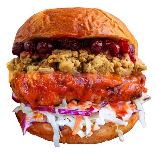 Fest Spicy Chicken Sandwich with fries / Stuffing/ Cranberry Sauce