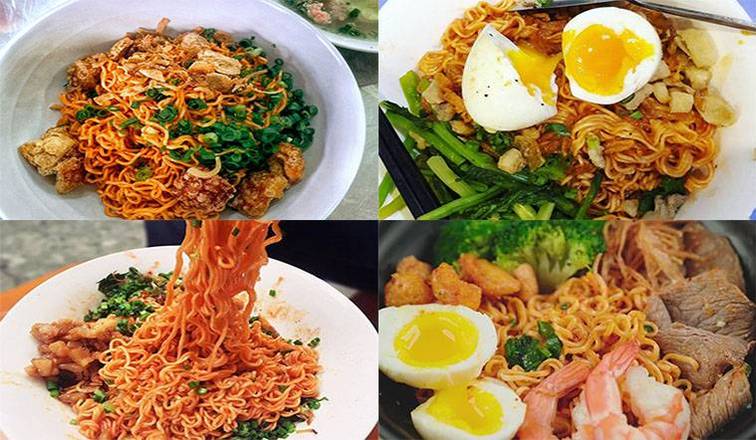 Dry Ramen noodle mixed with choice of protein | Mì trộn thập cẩm với