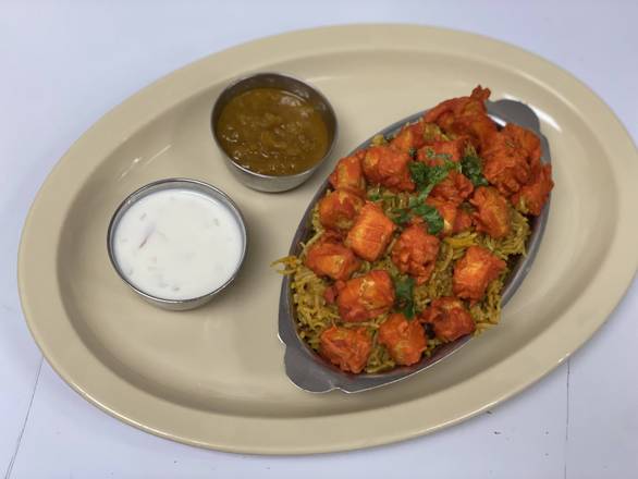 Paneer 65 Biryani (Raita and Gravy)