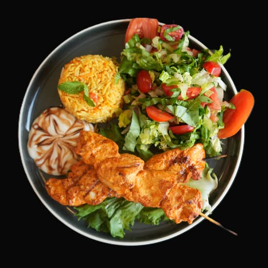 Chicken Souvlaki Plate (Kabab)