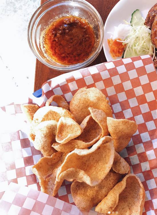 Shrimp Chips with Peanut Sauce