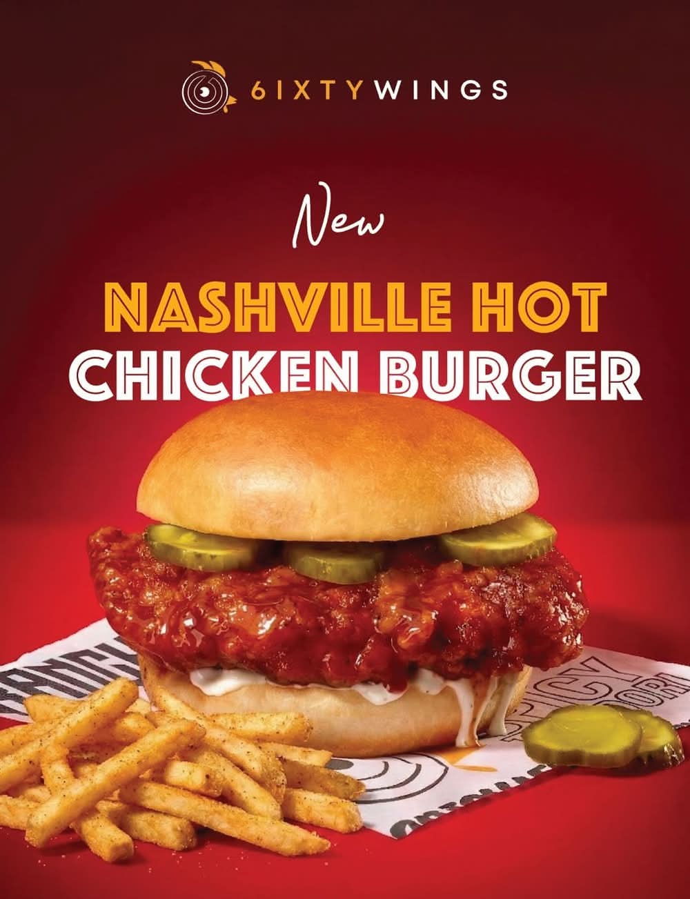 Nashville Hot Chicken Burger with Fries