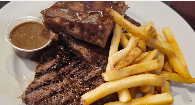 Steak (6oz) and Ribs