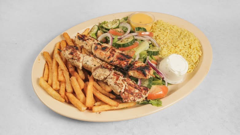 Assiette De Souvlaki Au Poulet / Chicken Souvlaki Dish