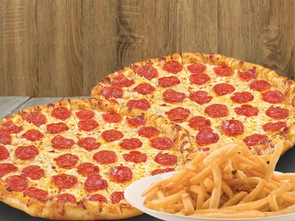2 Petites Pizzas 10" + Moyenne Frite