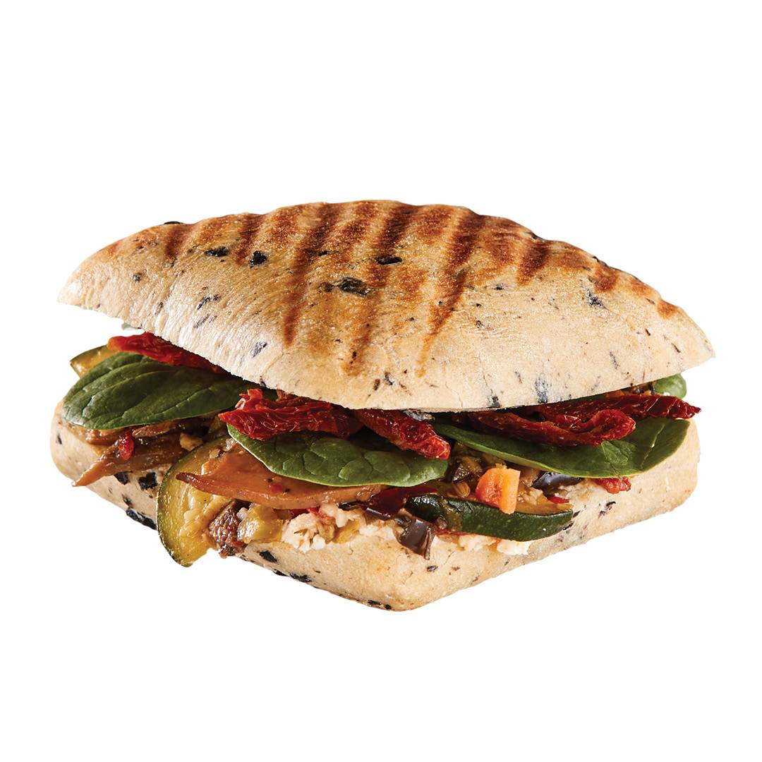 Sandwich végétarien sur pain aux olives / Vegetarian sandwich on olive bread