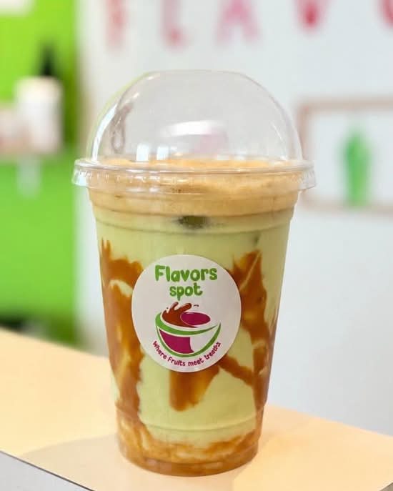 Biscoff iced Matcha