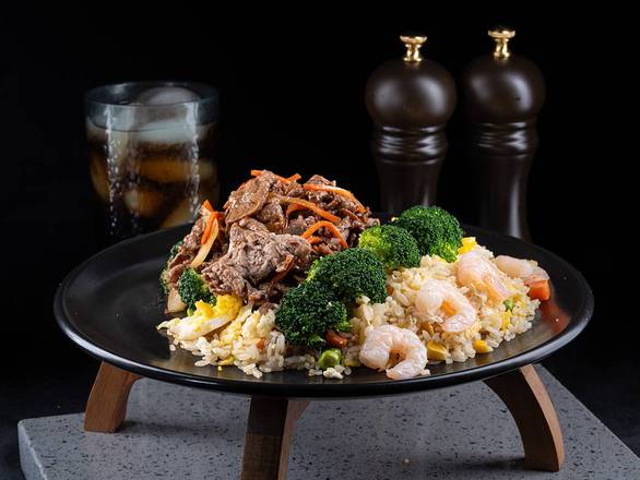 E- Teriyaki Beef / Chicken + Fried Rice + Drinks