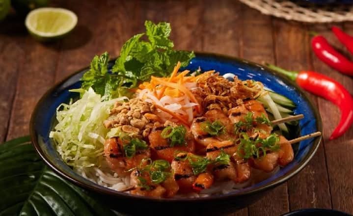 Grilled Shrimp on Vermicelli