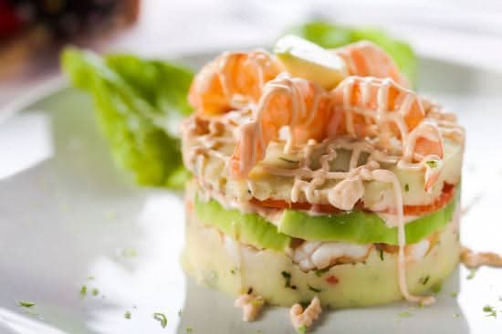 Causa Rellena aux Crevettes