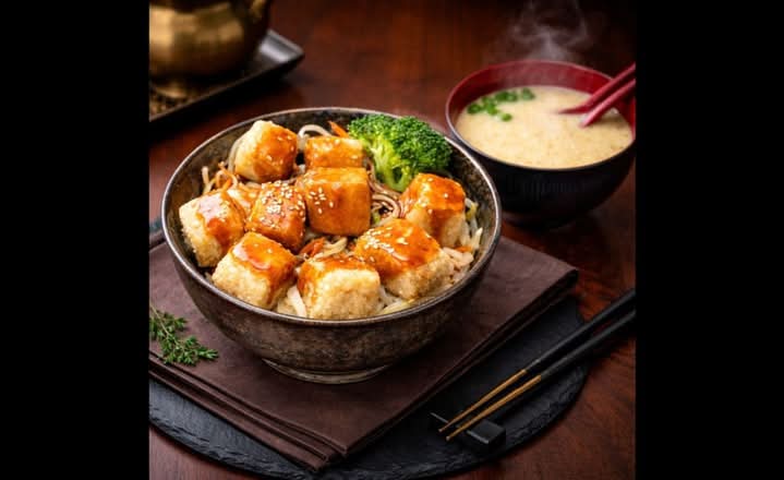 Agedashi Tofu Teriyaki Don