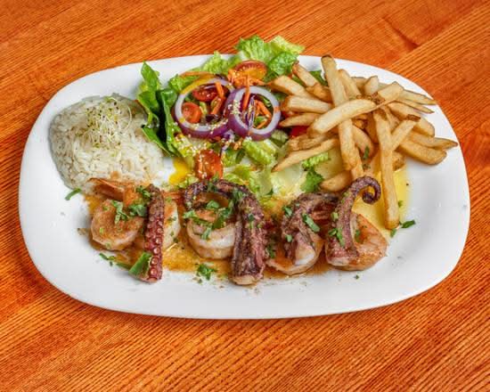 Garlic and Butter Octopus and Shrimp